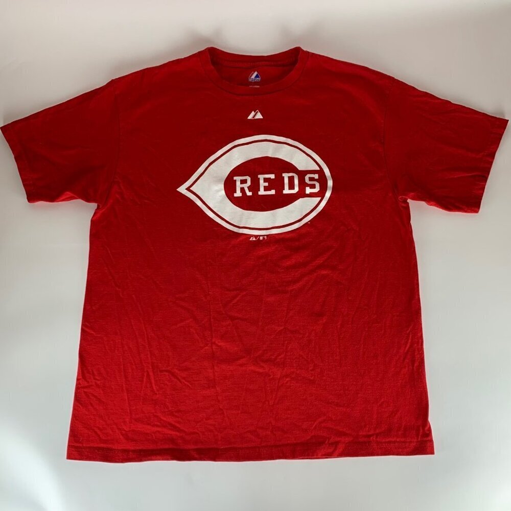 Cincinnati Red MLB Retro Red Majestic Short Sleeve Crewneck Shirt Mens XL